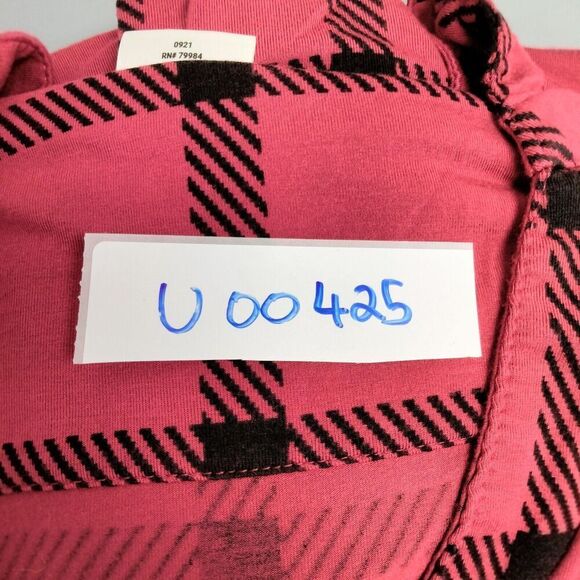 Soma Button Down Pajama Top Womens Sz XL Red Black Cool Nights Notch Long Sleeve - Picture 12 of 12